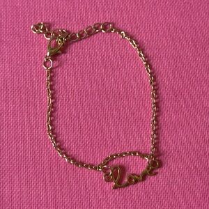 LOVE Gold Toned Ankle Bracelet